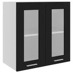 vidaXL H&auml;ngeglasschrank Lyon Schwarz 60x31x60 cm Holzwerkstoff