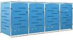 vidaXL M&uuml;lltonnenbox f&uuml;r 4 Tonnen 276,5x77,5x112,5 cm Edelstahl
