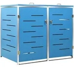 vidaXL M&uuml;lltonnenbox f&uuml;r 2 Tonnen 138x77,5x112,5 cm Edelstahl