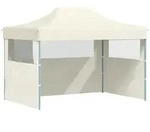 vidaXL Profi-Partyzelt Faltbar mit 3 Seitenw&auml;nden 3&times;4m Stahl Creme