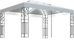 vidaXL Pavillon mit Doppeldach & LED-Lichterkette 3x4 m Wei&szlig;