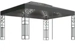 vidaXL Pavillon mit Doppeldach & LED-Lichterkette 3x4 m Anthrazit