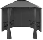 vidaXL Gartenpavillon mit Vorh&auml;ngen Hexagonal 360x265 cm