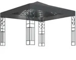 vidaXL Pavillon mit LED-Lichterkette 3x3 m Anthrazit