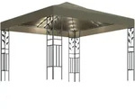 vidaXL Pavillon mit LED-Lichterkette 3x3 m Taupe