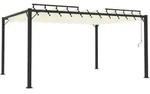vidaXL Pergola mit Lamellendach 3x4 m Creme Stoff und Aluminium