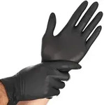 HYGOSTAR Nitrilhandschuhe puderfrei 100 St&uuml;ck Safe Light Schwarz M 24 cm