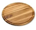 KESPER Fleischteller aus FSC&reg;-Akazienholz, &Oslash; 30 cm, mit Saftrille, robust &