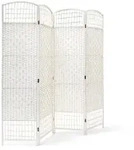 Relaxdays Paravent, HxBxT:179x180x2cm, faltbarer Raumteiler, Spanische Wand, Bambus,