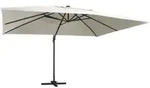 vidaXL Ampelschirm mit LED-Leuchten und Alu-Mast 400x300 cm Sandfarben