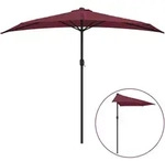 vidaXL Balkon-Sonnenschirm Alu-Mast Bordeauxrot 270x144x222cm Halbrund