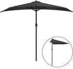 vidaXL Balkon-Sonnenschirm mit Alu-Mast Anthrazit 270x144 cm Halbrund