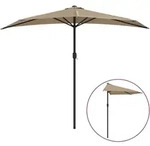 vidaXL Balkon-Sonnenschirm mit Alu-Mast Taupe 270x144 cm Halbrund