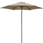 Kingsleeve Sonnenschirm &Oslash; 300cm UV Schutz 80+ Abdeckung Kurbel Taupe