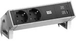 BACHMANN DESK2 2xSchutzkontakt USB A&C, USB Charger 22W 0,2m GST18 INOX