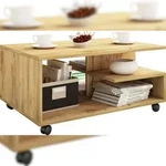 VCM Beistelltisch & Couchtisch Stango Honig-Eiche H. 41 x B. 80 x T. 50 cm