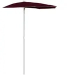 vidaXL Halb-Sonnenschirm mit Mast 180x90 cm Bordeauxrot