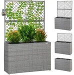 CASARIA&reg; Blumenkasten Pflanztopf mit Rankgitter grau