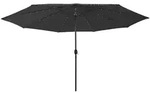 vidaXL Sonnenschirm mit LED-Beleuchtung 400 cm Schwarz