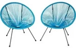 tectake 2 Gartenst&uuml;hle Santana Retro im Acapulco-Stil Blau