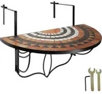 tectake Balkontisch zum Einh&auml;ngen mit Mosaikmuster klappbar 75x65x62cm 