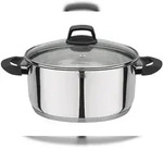 GSW Bratentopf 24 x 11,5 cm Como mit Glasdeckel, ca. 5,0 L, induktionsgeeignet,