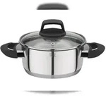 GSW Bratentopf 16 x 7,5 cm Como mit Glasdeckel, ca. 1,4 L, induktionsgeeignet,