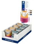 STAEDTLER Doppelspitzdose mit Faltenbalg,2-Loch gelb/beere oder petrol/grau, nicht