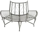 vidaXL Garten-Baumbank Halbrund 160 cm Stahl