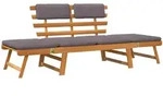 vidaXL 2-in-1 Gartenliege mit Auflage 190 cm Massivholz Akazie