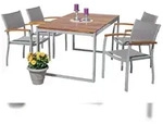 Merxx Naxos Set 5tlg., 4 Sessel, 1 Ausziehtisch 150 (200) x 90cm,