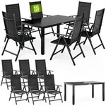 CASARIA&reg; Aluminium Sitzgruppe Bern 6+1 Verstellbere Hochlehner Anthrazit