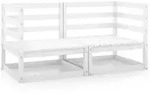 vidaXL Garten-Ecksofas 2 Stk. Wei&szlig; Kiefer Massivholz