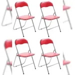 CLP 4er Set Klappstuhl Felix rot/silber