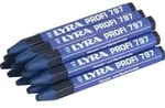 F&ouml;rster/Sign.Kreide blau L.120mm D.12mm 6eckig papiert LYRA 12St./Paket