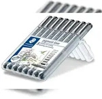 STAEDTLER pigment liner 308, Schwarz, Schwarz, Rund, Tinte auf Pigmentbasis, Metall,