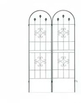 Relaxdays Rankgitter 2er Set, Metall, 180 x 50 cm, Vintage Rankhilfe Garten,