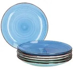 6er Set Essteller flach Blue 26,5cm