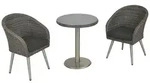 Merxx Boulevard Set 3tlg., 2 Sessel mit Beinen aus Edelstahl, 1 Tisch &Oslash; 65 cm,