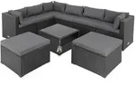 CASARIA&reg; XXL Polyrattan Lounge Set Taipei schwarz/anthrazit
