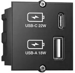 BACHMANN Custom Modul USB Charger Typ A & C 22W, Quickcharge, schwarz