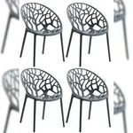 CLP 4er Set Gartenst&uuml;hle Hope Kunststoff HBT: 80x59x60 cm anthrazit
