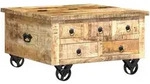 vidaXL Couchtisch Raues Mangoholz 70x70x40 cm