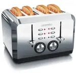 Arendo Toaster f&uuml;r 4 Scheiben, 1630 W, Automatik, Edelstahl, W&auml;rmeisolierendes