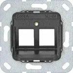 Gira Tragring Zentralplatte, Modular-Jack, 2f, schwarz, ohne Beschriftungsfeld,
