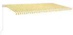 vidaXL Markise Manuell Einziehbar 600x350 cm Gelb und Wei&szlig;