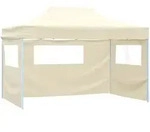 vidaXL Faltzelt mit 3 Seitenteilen 3x4,5 m Creme