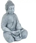 Relaxdays XL Buddha Figur sitzend, 50 cm hoch, Feng Shui, Outdoor, Garten Dekofigur,