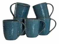 Leonardo MATERA Keramikbecher 430 ml blau 6er Set