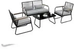 acamp paxos Lounge Set 4-teilig anth/bambus/